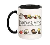 Tasses en céramique motif chat 325 ml - Le Seigneur des chats The Furrlowship of The Ring Le Seigneur des Anneaux - Tasse à café et thé Cadeau