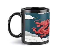 Tasses en céramique Paper Dragon, mignonnes et dotées d'une grande anse, d'une contenance de 35 cl (12 oz), idéales pour le latte, le chocolat chaud et le thé. Élégantes et pratiques au quotidien, au