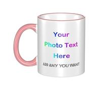 Tasses en céramique personnalisées,n'importe quel texte,n'importe quelle couleur imprimée ici,tasse,tasse à café des deux côtés,cadeau d'anniversaire de Saint-Valentin personnalisé pour lui ou elle