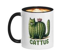 Tasses en céramique pour chat, tasses à thé en forme d'animaux, 330 ml/11 oz, verres de dessin animé de cactus fantaisiste avec poignée ergonomique, tasse à café résistante la chaleur pour un usage qu