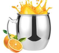 Tasses en cuivre Mule | Verre à cocktail martelé 530 ml, tasse isolée avec poignée | Gobelet en cuivre pour Moscow Mule, vodka, gin tonic, bière, apéro, idéal pour, restaurant, usag