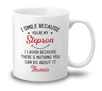Tasses En Porcelaine Je Souris Parce Que Tu Es Mon Beau-Fils Tasse En Céramique Café Aquarelle Tasses De Petit Déjeuner Pour Maman Anniversaire 330Ml