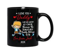 Tasses En Porcelaine Je T'Aime Papa Tasse Céramique Humour Tasses De Petit Déjeuner Pour Décorer Anniversaire 330Ml