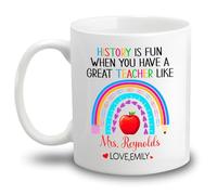 Tasses En Porcelaine L'Histoire Est Amusante Quand On A Un Bon Professeur Tasse À Café En Porcelaine Aquarelle Tasses À Thé Pour Décorer Collègue 330Ml