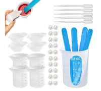 Tasses en résine en silicone, outils de mélange de résine époxy - Fournitures de bricolage portables avec bâtonnets mélangeurs, pipettes pour moules