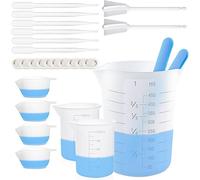 Tasses en Silicone Pour Résine, 450 et 100 ml, Tasses à mesurer en silicone, bâtonnets d'agitation, pipettes, doigts pour résine époxy, moules, bricolage, réutilisable et facile à