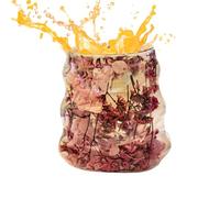 Tasses en verre à double isolation - 160 ml - Tasses à café à fleurs séchées pour boissons chaudes et froides avec protection thermique réutilisable, ustensiles décoratifs pour thé, eau, cuisine