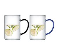 Tasses en verre COOKER KING pour usage domestique, tasses à poignée résistant à la chaleur pour salon, set de 320 ml