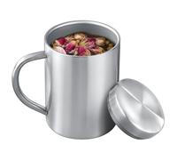 Tasses et mugs en acier inoxydable, tasses métalliques 500 ml 400 ml 300 ml 200 ml - Tasse à café et thé isolée avec couvercle et poignée pour camping et usage quotidien à double paroi sous vide