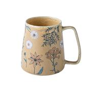 Tasses florales | 710 ml de grande tasse de café en céramique | Tasse de boisson chaude peinte à la main | Support de décoration intérieure | Chasse de bière pour salon, étude, soirs de cinéma,