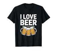 Tasses « I Love Beer Cheers » T-Shirt Graphique avec Valeur, Homme, Noir, M