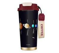 Tasses isothermes en acier inoxydable avec impression Jupiter Saturne du système solaire, tasses à café à double paroi, tasse à café de voyage pour la maison et le bureau