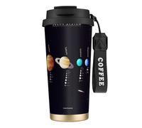 Tasses isothermes en acier inoxydable avec impression Jupiter Saturne du système solaire, tasses à café à double paroi, tasse à café de voyage pour la maison et le bureau