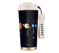 Tasses isothermes en acier inoxydable avec impression Jupiter Saturne du système solaire, tasses à café à double paroi, tasse à café de voyage pour la maison et le bureau