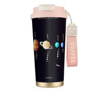 Tasses isothermes en acier inoxydable avec impression Jupiter Saturne du système solaire, tasses à café à double paroi, tasse à café de voyage pour la maison et le bureau