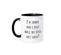 Tasses Je Suis Désolé, Je Viens De Lever Les Yeux Au Ciel, Lettres Noires 330Ml Mug Impression Avec Poignée Tasse Pour Lait Eau Homme