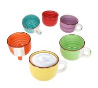 Tasses - MAMBOCAT - Set de 6 Jumbo - Faïence - 400 ml - Multicolores