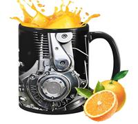 Tasses mécaniques pour hommes - Tasse à café en céramique avec motif moteur, tasse à thé latte cool avec motif d'engrenage | Parfait pour les amateurs de voitures, les mécaniciens et la décorat