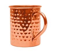 Tasses Moscow Mule fabriquées à la main en cuivre massif 100 % pur - Finition droite martelée - Intérieur en cuivre brut - Poignée rivetée authentique et solide - Tasses en cuivre de qualité