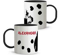 Tasses pour le petit-déjeuner Disney. Mug personnalisé avec le nom. Tasses en plastique pour enfants. Tasses originales Disney pour les cadeaux. Tasses Disney Diverses couleurs. CRUELLA