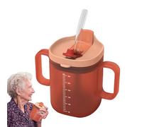 Tasses résistantes aux déversements pour personnes âgées, Tasses résistantes aux déversements pour adultes, Gobelet d'alimentation de 300 ml avec poignées, Tasse anti-déversement, Bouteille d'eau avec