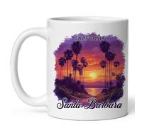 Tasses Santa Barbara, Californie 330Ml Mugs Pratiques Avec Poignée Mug Pour Lait Eau Ami
