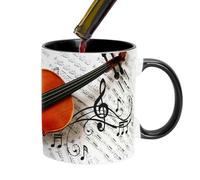 Tasses sur le thème musical - Ensemble de tasses à café uniques sur le thème musical | Collection de tasses à café en céramique pour musiciens, tasses à café durables avec symboles musicaux, tasses à