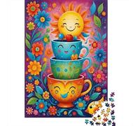 Tasses thé Sunshine Puzzle 1000 Pièces Adultes intéressant Puzzles 1000 Pièces Jeu De Team Building Cadeau 52x38cm/1000pcs