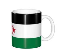 Tasses thermochromiques thermochromiques avec drapeau du Sahara Occidental - Changement de couleur - Idéal pour le camping, les pique-niques, l'intérieur et l'extérieur