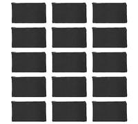 Tassety Lot de 15 en toile vierge noire de 21,6 x 11,9 cm avec fermeture éclair pour papeterie, graffiti, sac cadeau, Noir