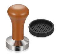 Tasseur à café 51 mm, manche bois, base acier inox, idéal pour expresso | Acier inoxydable durable, poignée bois ergonomique, facile à nettoyer, base stable, idéal pour baristas et usage quotidien.