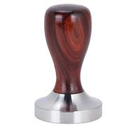 Tasseur à café en acier inoxydable à base plate de 58 mm, outil de pressage de la poudre d’espresso, manche ergonomique en bois de santal rouge pour un tassage uniforme, accessoire