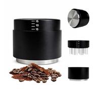 Tasseur Café 51mm, Distributeur Café 3-en-1 et Tamper avec Outil WDT, Coffee Temper Profondeur Réglable Avec Ressort Calibré, Accessoires Espresso Professionnel pour Portafilter (51mm)