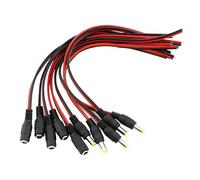 TASSFROO 10 PCS DC Alimentation Pigtail Cables, 5.5 X 2.1mm Câble D'alimentation CC 18AWG 12V 5A Mâle Femelle DC D'alimentation Connecteur pour Vidéo Surveiller Caméra Câble LED Strip Light