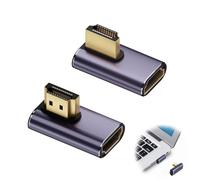 TASSFROO 2PCS Adaptateur 8K HDMI, Fiche Coudée HDMI Adaptateur Coudé 8K 90 Degrés Mâle vers Femelle Adaptateurs Support 8K@60Hz / 4K@120Hz pour HDTV Projecteur Ordinateur Portable Laptop