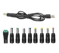 TASSFROO Adaptateur D'alimentation DC, USB DC 5V vers DC 12V Câble D'alimentation Câble Convertisseur Elévateur de Tension Barrel Jack Connecteur avec 9 Connecteurs, 100cm Noir