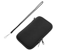 TASSFROO Pochette Téléphone Portable Universelle 7,2 Pouces, Étui Protection Noir avec Double Zip et Dragonne, Sacoche Légère pour Sport Voyage et Quotidien 18x10x2cm