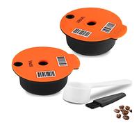 Tassi mo - Dosettes rechargeables Tassi mo - 60 + 180 ml - Dosettes de café Tassi mo réutilisables pour machine Bosch, dosettes Tassi mo réutilisables avec un tampon à café en acier inoxydable, orange