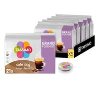 Tassimo, 105 Dosettes Café Long, Rond et aromatique | Compatibles avec les machines TASSIMO, 105 cafés, 5 packs de 21 dosettes