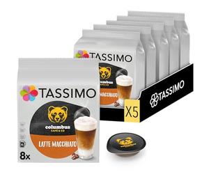 Tassimo, 40 Dosettes Café au lait Latte Macchiato Columbus | Compatibles avec les machines TASSIMO, 40 cafés au lait, 5 packs de 8 dosettes