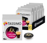Tassimo, 80 Dosettes Café Long Intense L'OR, Compatibles avec les machines TASSIMO, 80 Cafés, Intense et Corsé, 5 packs de 16 dosettes