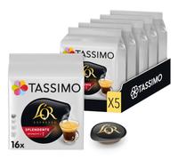 Tassimo, 80 Dosettes Café L'OR Espresso Splendente, Intensité 7 | Compatibles avec les machines TASSIMO, 80 cafés, 5 packs de 16 dosettes