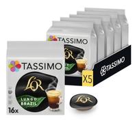 Tassimo, 80 Dosettes Café L'OR Long Brésil, 100% Arabica | Compatibles avec les machines TASSIMO, 80 cafés, 5 packs de 16 dosettes
