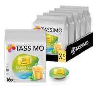 Tassimo, 80 Dosettes, Thé Vert à la Menthe Tea Time, Compatibles avec les machines TASSIMO, 80 Thés Vert Menthe, Subtil et Frais, 5 packs de 16 dosettes