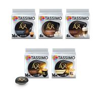 Tassimo, Assortiment de 64 Dosettes Café L'OR, Compatibles avec les machines, XL Classique/Intense, Espresso Fortissimo, Cappuccino, Latte Macchiato, Lot de 5 packs