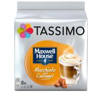 TASSIMO - Café au Lait Dosettes Caramel Maxwell House Compatible Tassimo | Saveurs onctueuses et gourmandes | Idéal pour une pause café | le paquet de 8 dosettes | LOT DE 3