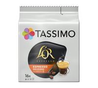 TASSIMO - Café Dosettes Espresso Delizioso Intensité 5 | Saveurs riches et onctueuses | Idéal pour une pause café gourmande | le paquet de 16 dosettes | LOT DE 3