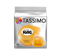 Tassimo Café HAG Crema Décaféiné, Rainforest Alliance Vérifié, Lot de 5, 5 x 16 T-Discs