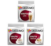 Tassimo - Costa - Lot de 3 paquets de capsules : latte, américain et cappuccino