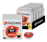 Tassimo, 80 Dosettes Café Espresso Grand'Mère, Compatibles avec les machines TASSIMO, 80 Cafés Riches et Intenses, 5 packs de 16 dosettes (L'emballage peut varier)